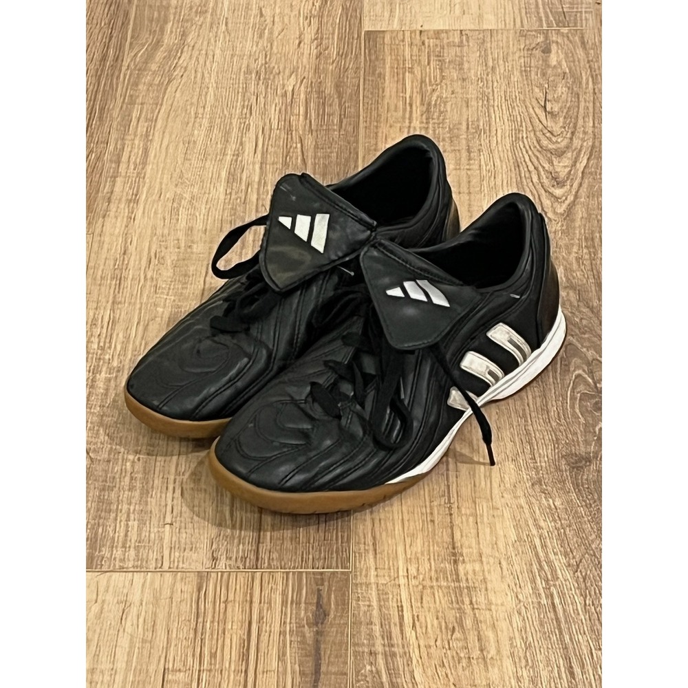 Adidas Bracara II ID Indoor Soccer Shoes Black Gum Sole Mens US 7 Vintage